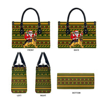 Awesome German Shepherd Dog Santa Claus Christmas Leather Bag Xmas Holiday Patterns - Wonder Print Shop