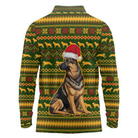 Awesome German Shepherd Dog Santa Claus Christmas Long Sleeve Polo Shirt Xmas Holiday Patterns - Wonder Print Shop