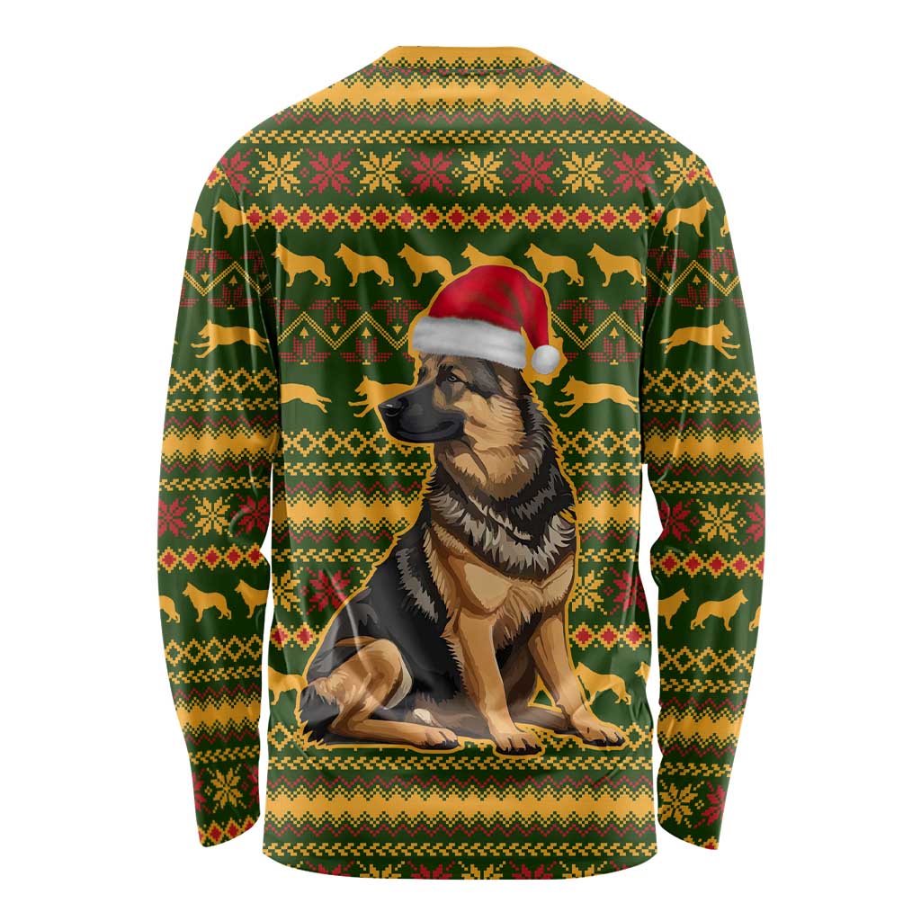 Awesome German Shepherd Dog Santa Claus Christmas Long Sleeve Shirt Xmas Holiday Patterns - Wonder Print Shop