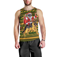 Awesome German Shepherd Dog Santa Claus Christmas Men Tank Top Xmas Holiday Patterns - Wonder Print Shop