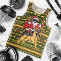Awesome German Shepherd Dog Santa Claus Christmas Men Tank Top Xmas Holiday Patterns - Wonder Print Shop