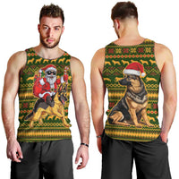Awesome German Shepherd Dog Santa Claus Christmas Men Tank Top Xmas Holiday Patterns - Wonder Print Shop