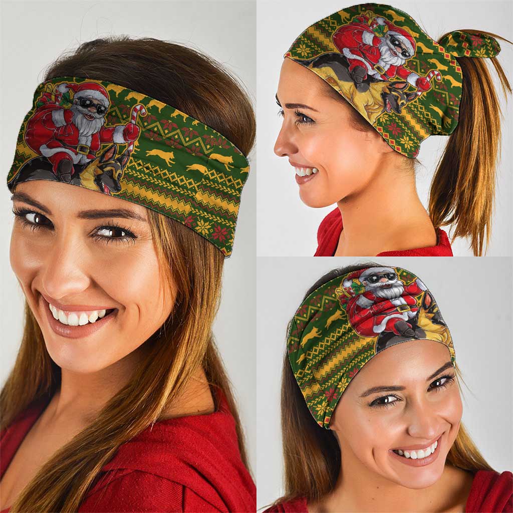 Awesome German Shepherd Dog Santa Claus Christmas Neck Gaiter Xmas Holiday Patterns - Wonder Print Shop