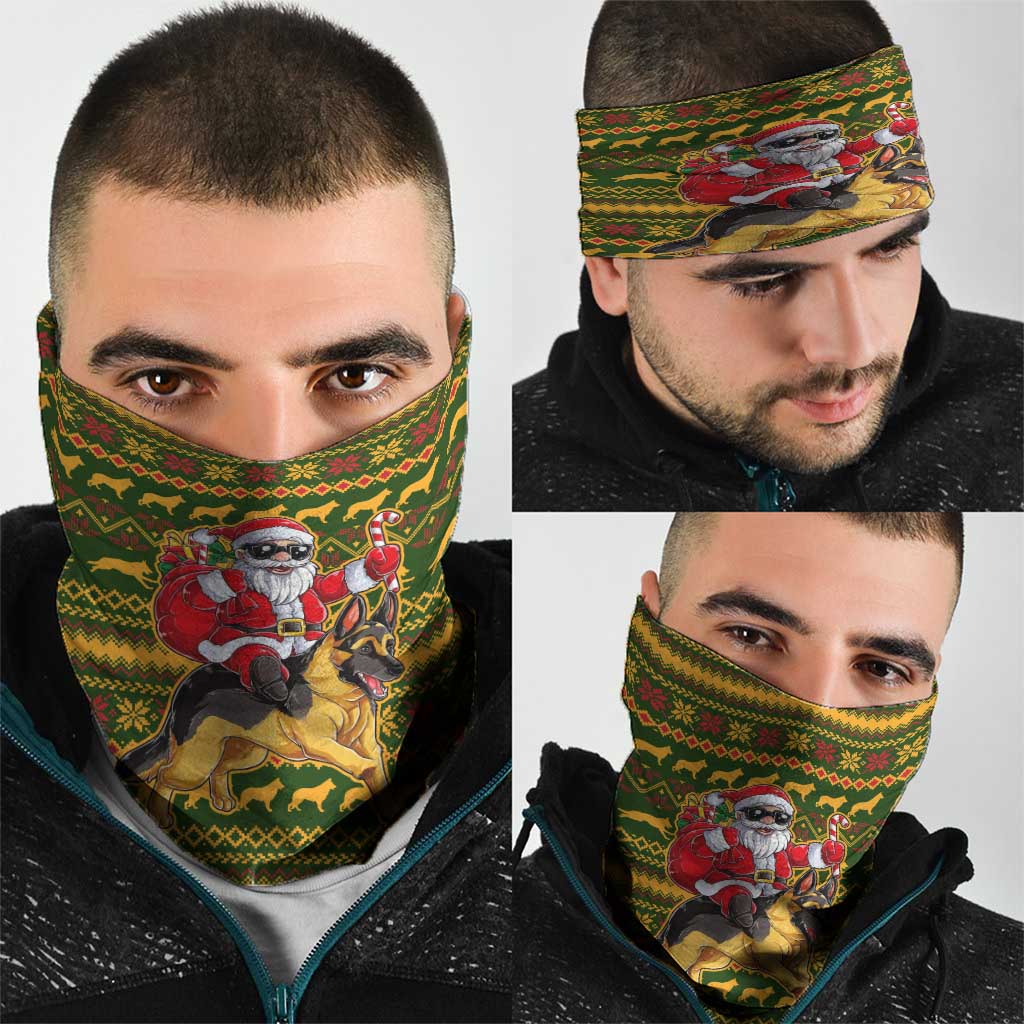 Awesome German Shepherd Dog Santa Claus Christmas Neck Gaiter Xmas Holiday Patterns - Wonder Print Shop
