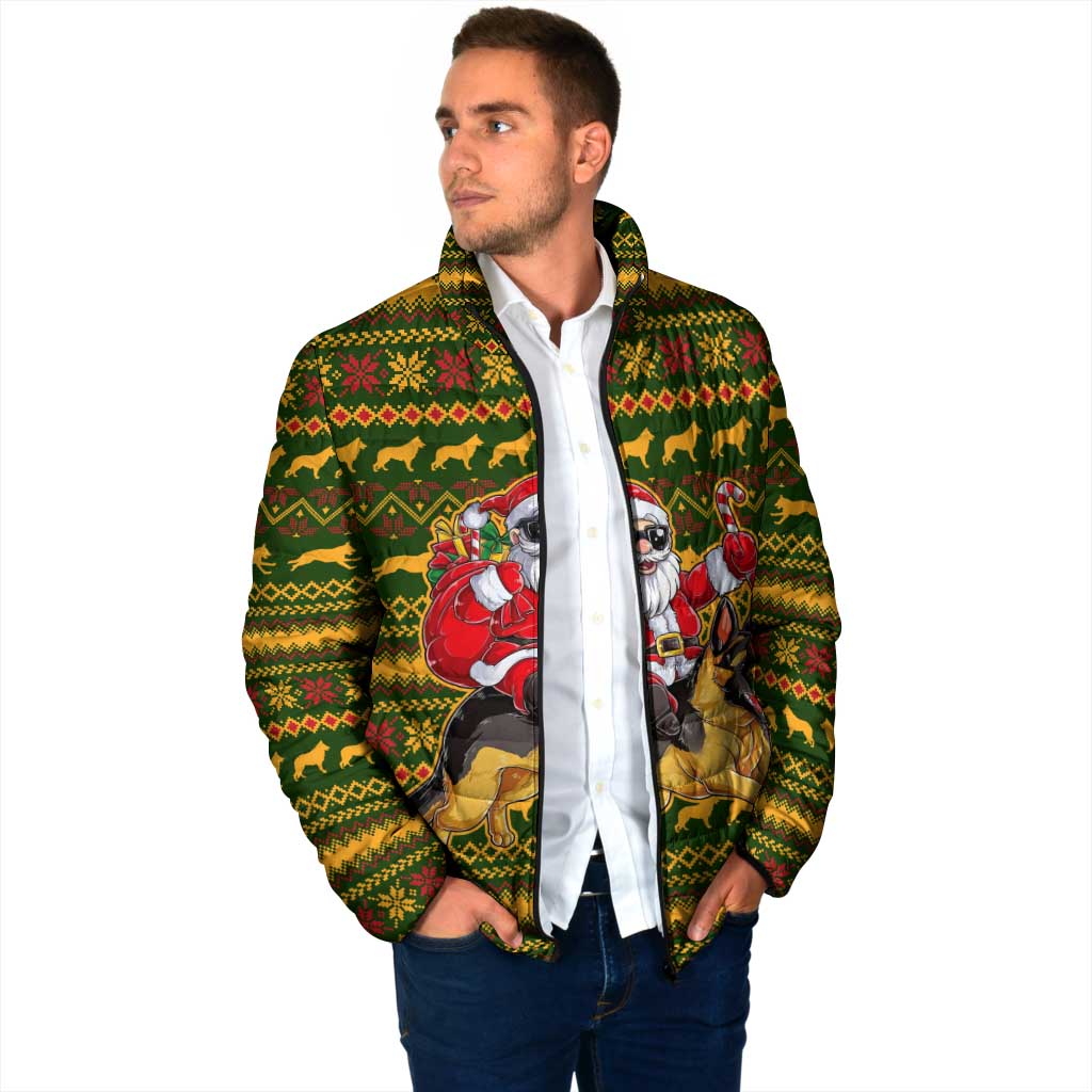 Awesome German Shepherd Dog Santa Claus Christmas Padded Jacket Xmas Holiday Patterns - Wonder Print Shop
