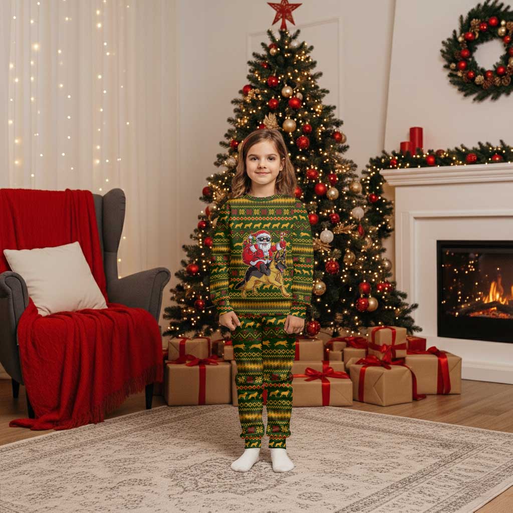 Awesome German Shepherd Dog Santa Claus Christmas Pajama Set Xmas Holiday Patterns - Wonder Print Shop