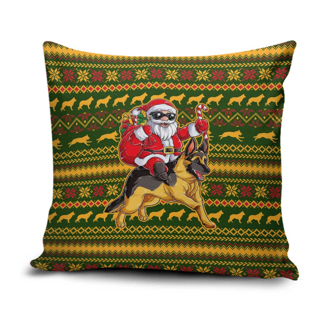 Awesome German Shepherd Dog Santa Claus Christmas Pillow Cover Xmas Holiday Patterns - Wonder Print Shop
