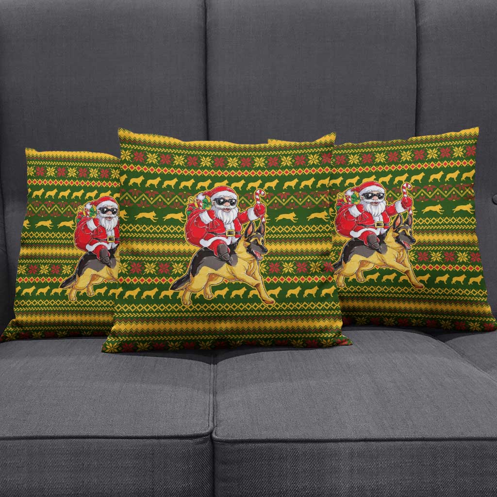 Awesome German Shepherd Dog Santa Claus Christmas Pillow Cover Xmas Holiday Patterns - Wonder Print Shop
