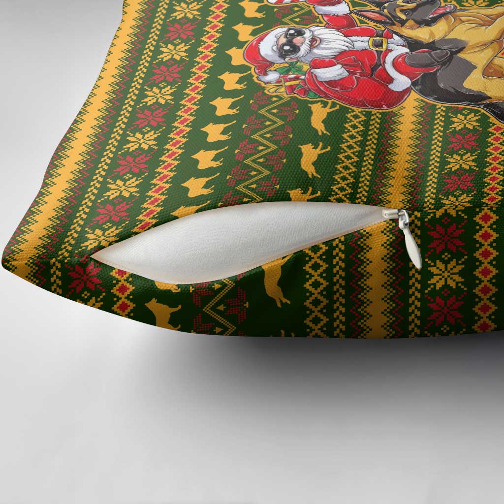 Awesome German Shepherd Dog Santa Claus Christmas Pillow Cover Xmas Holiday Patterns - Wonder Print Shop