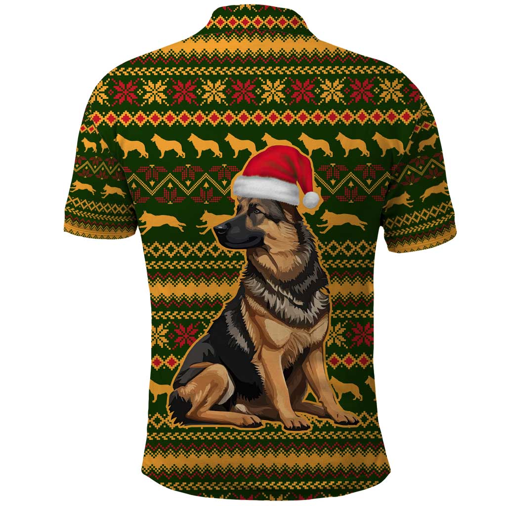 Awesome German Shepherd Dog Santa Claus Christmas Polo Shirt Xmas Holiday Patterns - Wonder Print Shop