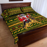 Awesome German Shepherd Dog Santa Claus Christmas Quilt Bed Set Xmas Holiday Patterns - Wonder Print Shop