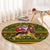 Awesome German Shepherd Dog Santa Claus Christmas Round Carpet Xmas Holiday Patterns - Wonder Print Shop