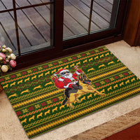 Awesome German Shepherd Dog Santa Claus Christmas Rubber Doormat Xmas Holiday Patterns - Wonder Print Shop