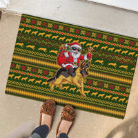 Awesome German Shepherd Dog Santa Claus Christmas Rubber Doormat Xmas Holiday Patterns - Wonder Print Shop