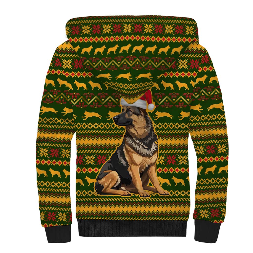 Awesome German Shepherd Dog Santa Claus Christmas Sherpa Hoodie Xmas Holiday Patterns - Wonder Print Shop