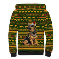 Awesome German Shepherd Dog Santa Claus Christmas Sherpa Hoodie Xmas Holiday Patterns - Wonder Print Shop