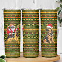 Awesome German Shepherd Dog Santa Claus Christmas Skinny Tumbler Xmas Holiday Patterns - Wonder Print Shop