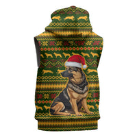 Awesome German Shepherd Dog Santa Claus Christmas Sleeveless Hoodie Xmas Holiday Patterns - Wonder Print Shop