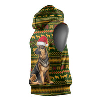 Awesome German Shepherd Dog Santa Claus Christmas Sleeveless Hoodie Xmas Holiday Patterns - Wonder Print Shop
