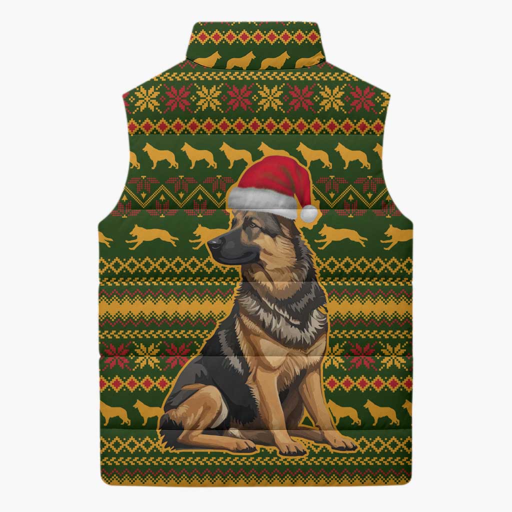 Awesome German Shepherd Dog Santa Claus Christmas Sleeveless Puffer Jacket Xmas Holiday Patterns - Wonder Print Shop