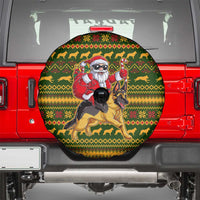 Awesome German Shepherd Dog Santa Claus Christmas Spare Tire Cover Xmas Holiday Patterns - Wonder Print Shop