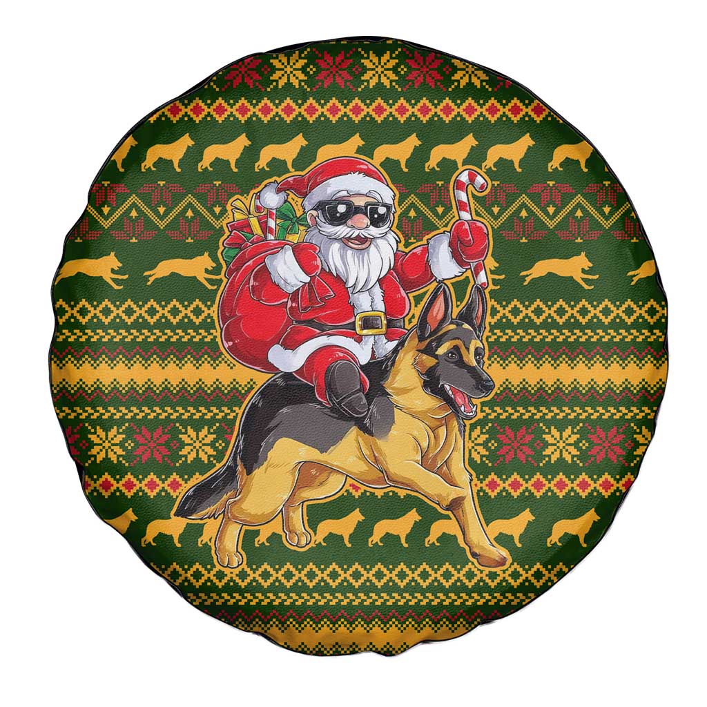 Awesome German Shepherd Dog Santa Claus Christmas Spare Tire Cover Xmas Holiday Patterns - Wonder Print Shop