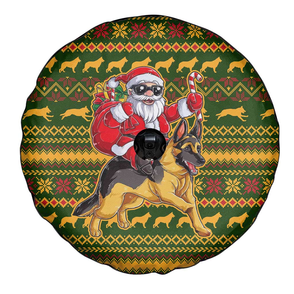 Awesome German Shepherd Dog Santa Claus Christmas Spare Tire Cover Xmas Holiday Patterns - Wonder Print Shop