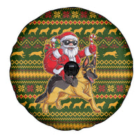 Awesome German Shepherd Dog Santa Claus Christmas Spare Tire Cover Xmas Holiday Patterns - Wonder Print Shop