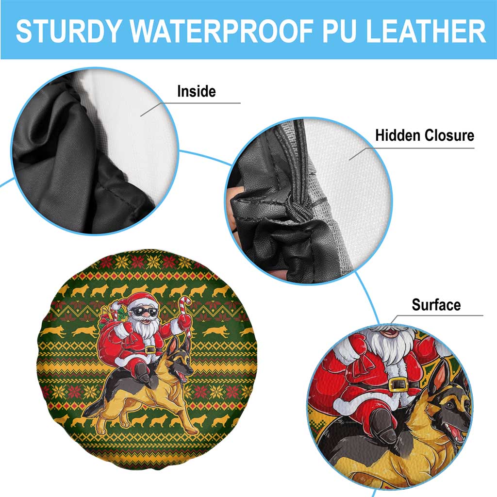 Awesome German Shepherd Dog Santa Claus Christmas Spare Tire Cover Xmas Holiday Patterns - Wonder Print Shop