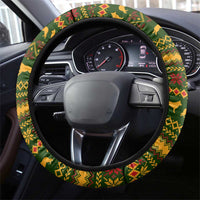 Awesome German Shepherd Dog Santa Claus Christmas Steering Wheel Cover Xmas Holiday Patterns - Wonder Print Shop