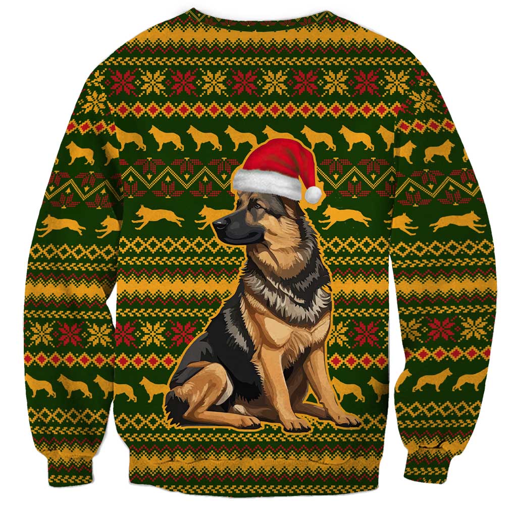 Awesome German Shepherd Dog Santa Claus Christmas Sweatshirt Xmas Holiday Patterns - Wonder Print Shop