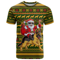 Awesome German Shepherd Dog Santa Claus Christmas T Shirt Xmas Holiday Patterns - Wonder Print Shop