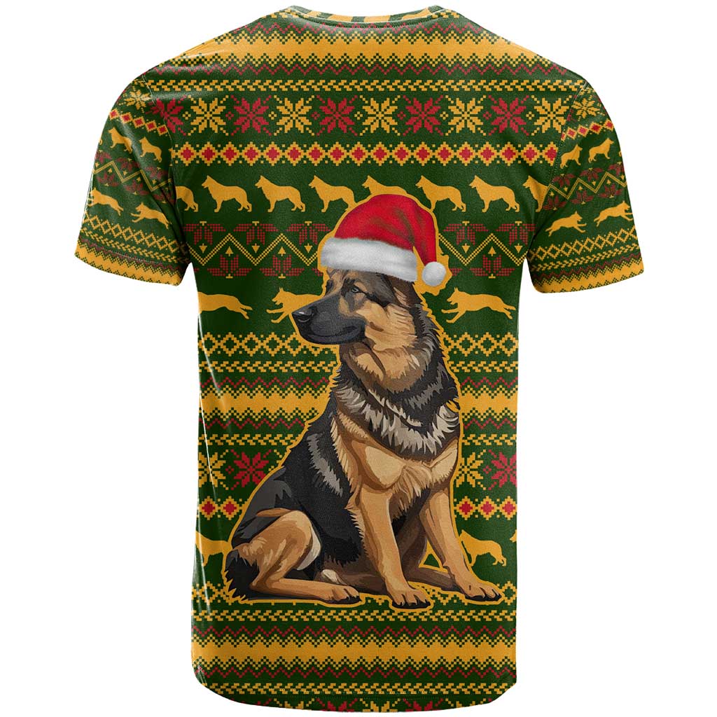 Awesome German Shepherd Dog Santa Claus Christmas T Shirt Xmas Holiday Patterns - Wonder Print Shop