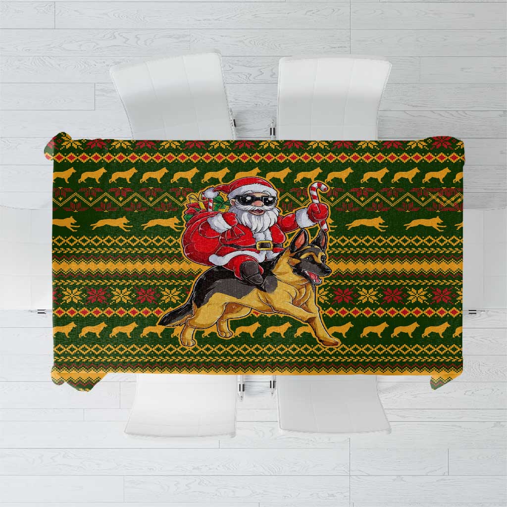Awesome German Shepherd Dog Santa Claus Christmas Tablecloth Xmas Holiday Patterns - Wonder Print Shop