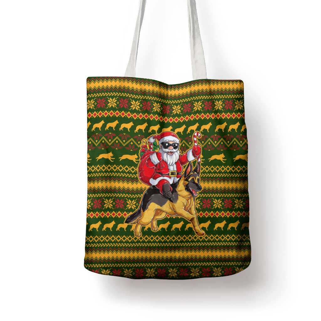 Awesome German Shepherd Dog Santa Claus Christmas Tote Bag Xmas Holiday Patterns - Wonder Print Shop