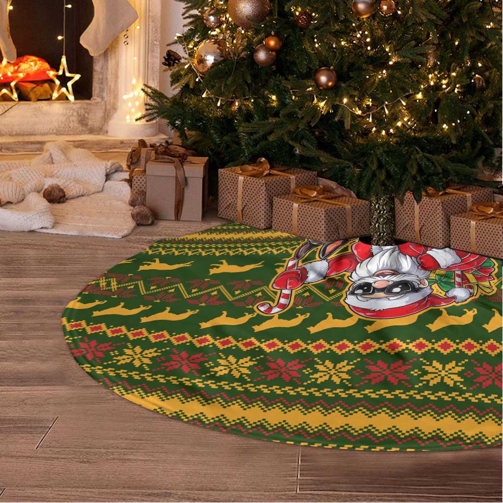 Awesome German Shepherd Dog Santa Claus Christmas Tree Skirt Xmas Holiday Patterns - Wonder Print Shop