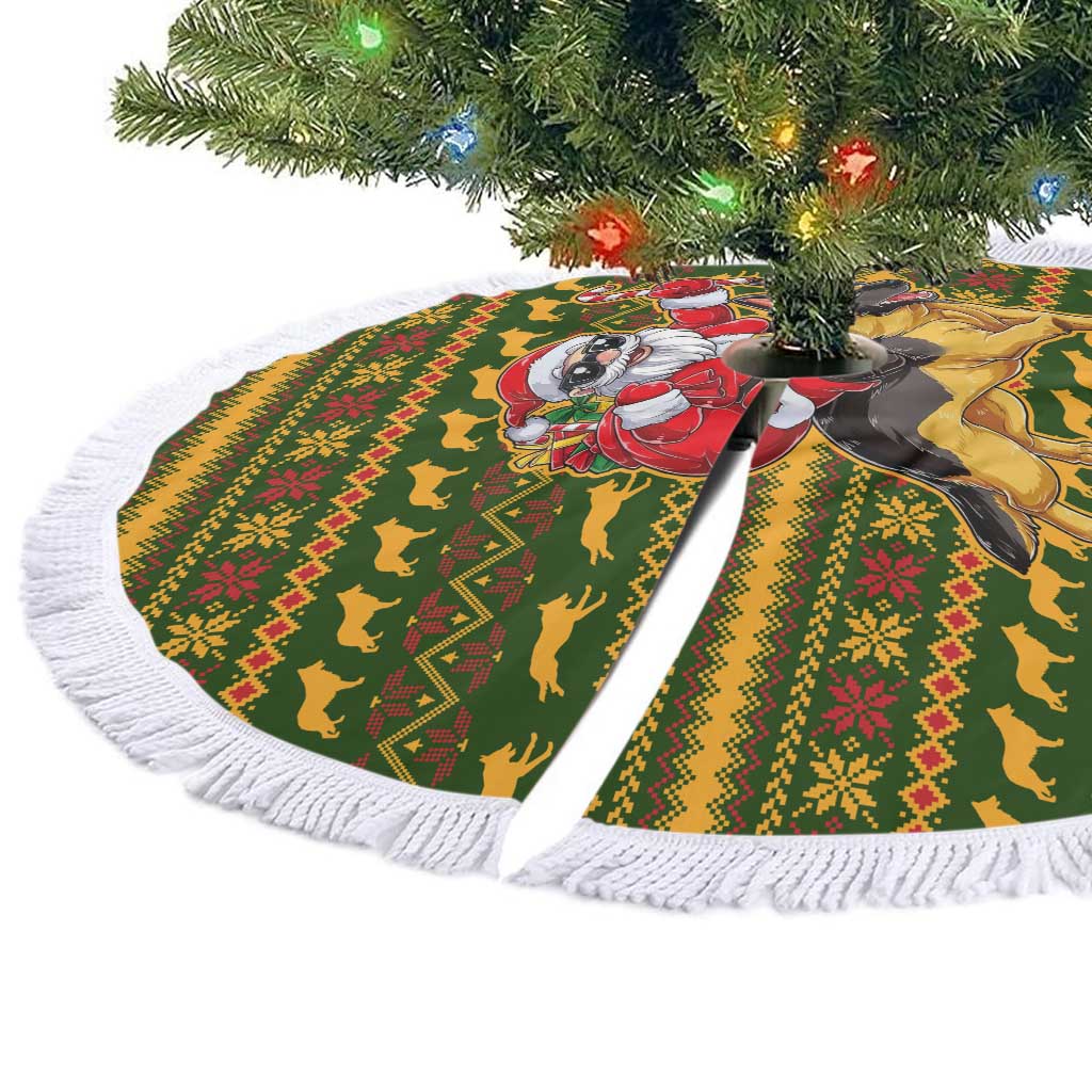Awesome German Shepherd Dog Santa Claus Christmas Tree Skirt Xmas Holiday Patterns - Wonder Print Shop