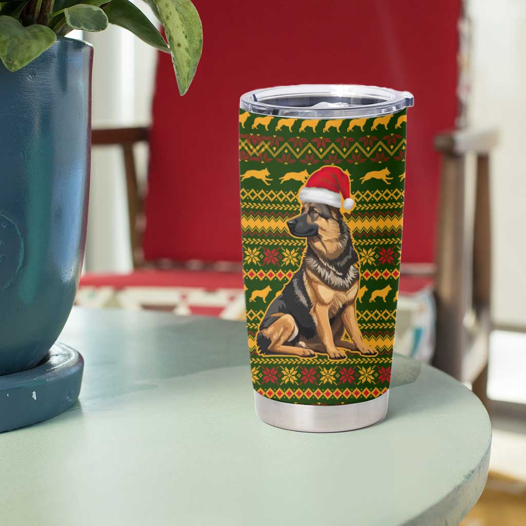 Awesome German Shepherd Dog Santa Claus Christmas Tumbler Cup Xmas Holiday Patterns - Wonder Print Shop