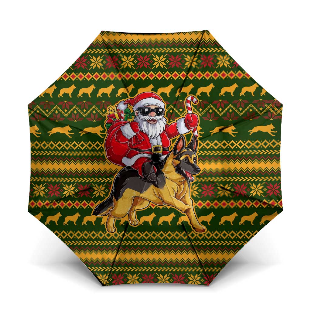 Awesome German Shepherd Dog Santa Claus Christmas Umbrella Xmas Holiday Patterns - Wonder Print Shop