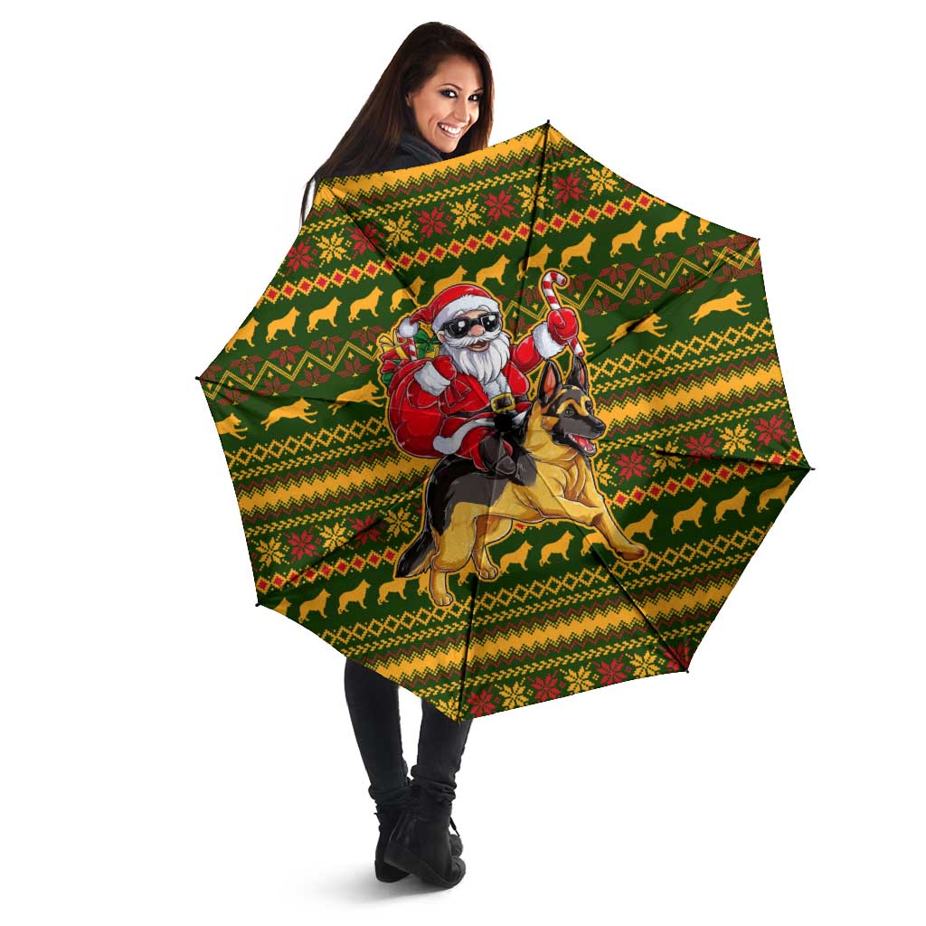Awesome German Shepherd Dog Santa Claus Christmas Umbrella Xmas Holiday Patterns - Wonder Print Shop