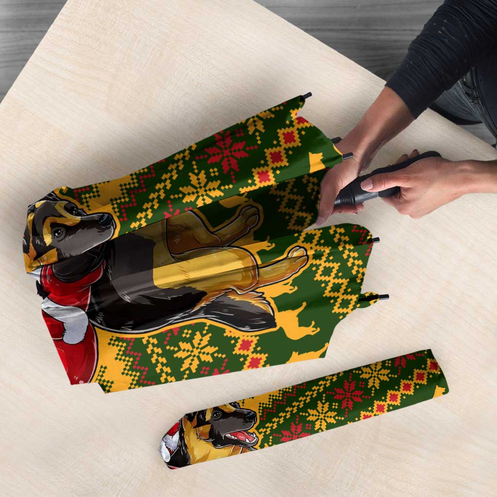 Awesome German Shepherd Dog Santa Claus Christmas Umbrella Xmas Holiday Patterns - Wonder Print Shop