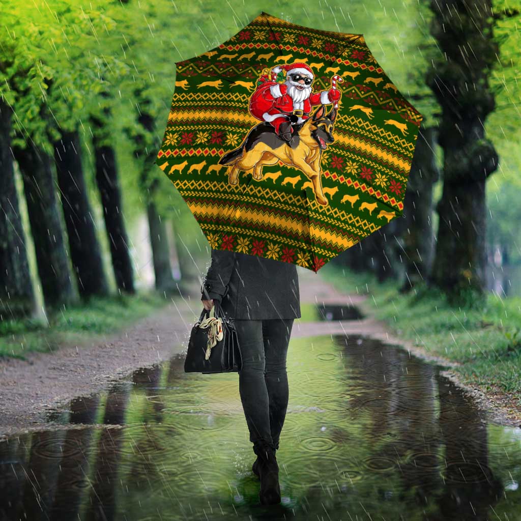 Awesome German Shepherd Dog Santa Claus Christmas Umbrella Xmas Holiday Patterns - Wonder Print Shop