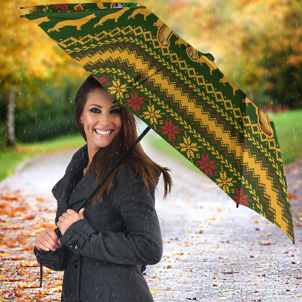 Awesome German Shepherd Dog Santa Claus Christmas Umbrella Xmas Holiday Patterns - Wonder Print Shop