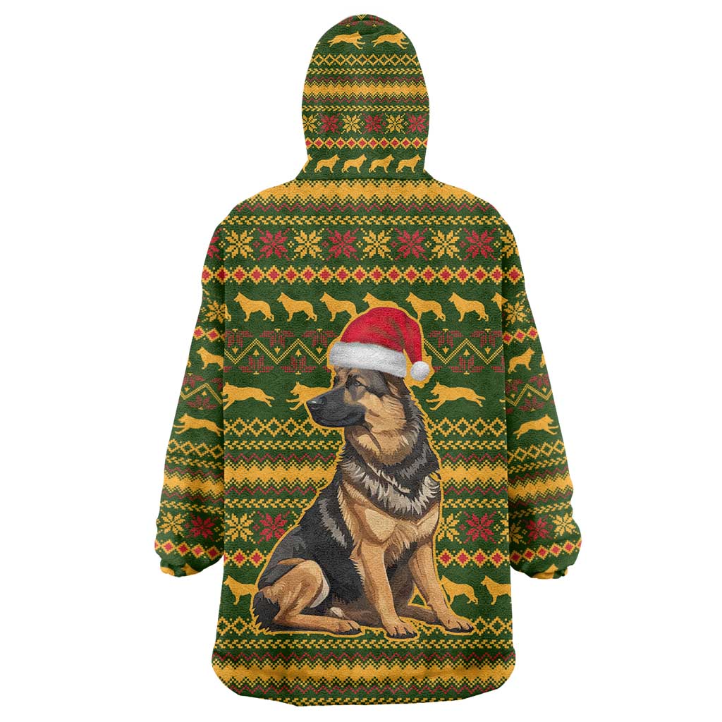 Awesome German Shepherd Dog Santa Claus Christmas Wearable Blanket Hoodie Xmas Holiday Patterns - Wonder Print Shop