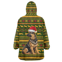 Awesome German Shepherd Dog Santa Claus Christmas Wearable Blanket Hoodie Xmas Holiday Patterns - Wonder Print Shop