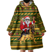 Awesome German Shepherd Dog Santa Claus Christmas Wearable Blanket Hoodie Xmas Holiday Patterns - Wonder Print Shop