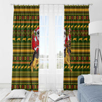 Awesome German Shepherd Dog Santa Claus Christmas Window Curtain Xmas Holiday Patterns - Wonder Print Shop