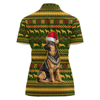 Awesome German Shepherd Dog Santa Claus Christmas Women Polo Shirt Xmas Holiday Patterns - Wonder Print Shop