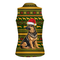 Awesome German Shepherd Dog Santa Claus Christmas Women Sleeveless Polo Shirt Xmas Holiday Patterns - Wonder Print Shop