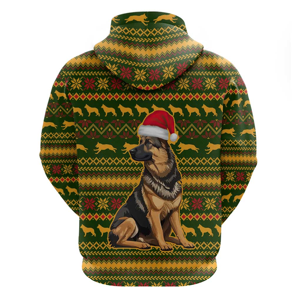 Awesome German Shepherd Dog Santa Claus Christmas Zip Hoodie Xmas Holiday Patterns - Wonder Print Shop
